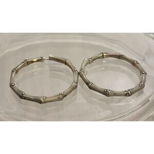 John Hardy Sterling Bamboo Collection 1.5” HOOP (38mm) EARRINGS 10g